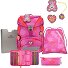 Juego de mochilas escolares ErgoFlex 5pcs. Modelo Roses