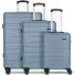  New York 2.0 4 ruedas Juego de maletas 3 piezas Modelo blue-metallic